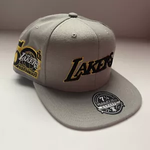 Mitchell & Ness Men's Hat Los Angeles Lakers 50th Anniversary Gray Fitted Cap - Picture 1 of 7