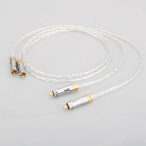 Audio Cable 8N OCC Copper Silver Plated RCA to RCA Digital Audio RCA Wire lot - Picture 1 of 10