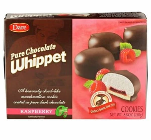 Galletas de frambuesa Dare Whippet chocolate malvavisco || Caja de 8 OZ - Imagen 1 de 2
