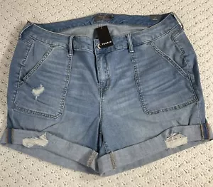 TORRID Shorts Womens 20 First At Fit Blue Distressed Denim Stretch NEW - Picture 1 of 12
