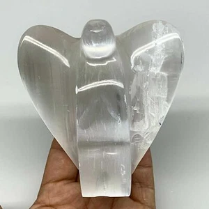 441.2g, 3.9"x3.8"x1.9"Natural Selenite (Satin Spar) Angel Crystal @Morocco,B8985 - Picture 1 of 11