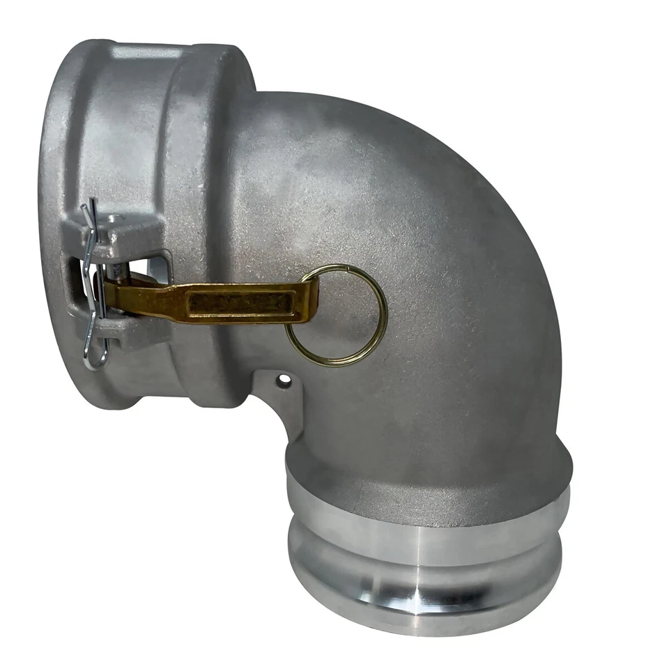 Gloxco Aluminum Type DA Cam and Groove Hose Fitting, 90 Degree Elbow, 4" Fema...