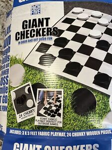 High Five Giant Checkers Game Indoor & Outdoor Perfect Summer Fun damaged box