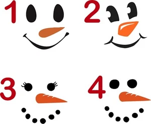 Snowman Face Christmas Glass window yeti tumbler decoration vinyl decal sticker - Picture 1 of 2