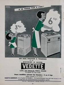PUBLICITÉ PRESSE 1955 MACHINE A LAVER VEDETTE UN SEUL BOUTON A TOURNER - LACROIX - Picture 1 of 1