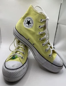 Converse All Stars Chuck Taylors Lift Sneakers Shoes Women US 9 Yellow Lace Up - Picture 1 of 13