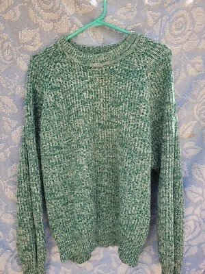 Vintage L 90s Van Heusen Mens Knit Sweater Green Retro Skater Punk Stylish Prep - Image 1 of 4