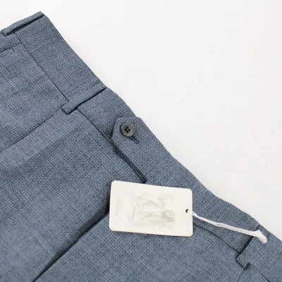 Belvest NWT Flat Front Dress Pants Size 50 34 US Blue 100% Wool - Image 1 of 4