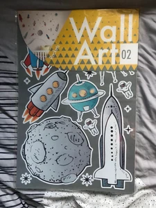 Rockets Wall Art Stickers with Light Switch Home Décor 2 Sheets Children bedroom - Picture 1 of 4