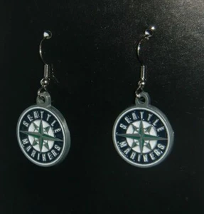 Seattle Mariners MLB Dangle Ear Rings - Picture 1 of 1