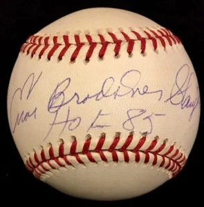 Enos Bradsher Slaughter dec02 HOF 85 PSA/DNA FULL NAME Signed Baseball STL Cards - Picture 1 of 1