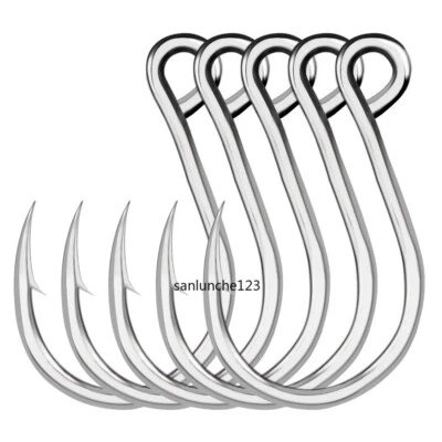 40 ganchos individuales en línea señuelo de agua salada pesca ganchos de repuesto de alta resistencia Foto 1 de 4