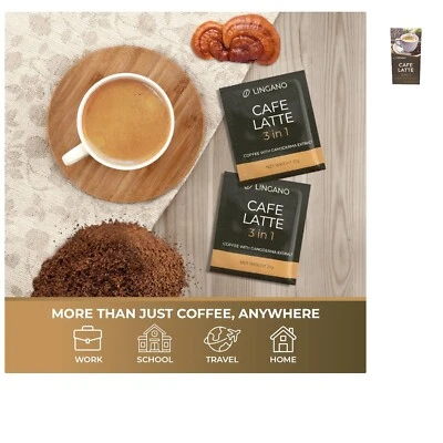 20 Sachets of Lingano Ganoderma Cafe Latte 3-in-1: Energize with Antioxidants - Image 1 of 4