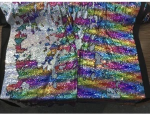 Multi Color/ Silver Switching Sequins On A 2 Way Stretch - Picture 1 of 10