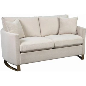 Coaster Contemporary Chenille Upholstered Arched Arms Loveseat in Beige - Picture 1 of 3