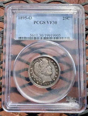 🌈 1895-O Barber Quarter Dollar – PCGS VF30 – Beautiful Natural Toning - Image 1 of 4