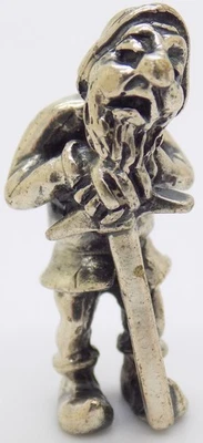 Винтажная итальянская миниатюрная фигурка кукольного домика ручной работы из настоящего серебра сад гном - Изображение 1 из 4