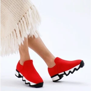 iRi WES I Neopren Low Top Plateau Sneaker Größe EU 37 US 7 rot - Bild 1 von 14