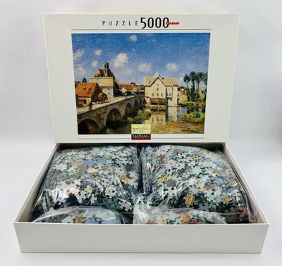 Nathan 5000-Piece Jigsaw Puzzle of The Bridge at Moret by Alfred Sisley COMPLETE - Image 1 of 4