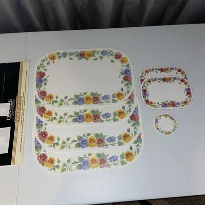 Винтажный настольный набор из 7 предметов Corelle Coordinates Summer Blush коврики - Изображение 1 из 4