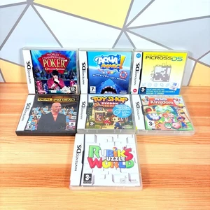  Nintendo DS Games Lot 7 Aqua Panic, Picross DS, MySims Kingdom, Toy Shop Tycoon - Picture 1 of 9