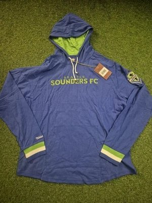 Mitchell & Ness Seattle Sounders FC Legendary Slub 连帽衫男式 XL MSRP 75 美元全新带标签  — 第 1/4 张图片
