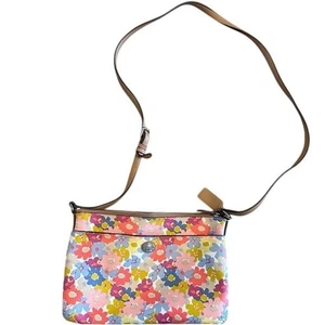 COACH Floral Print Crossbody Bag Purse Colorful Flower Design - Picture 1 of 7