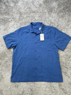 Tommy Bahama Shirt Mens XL Blue Royal Bermuda IslandZone Silk Short Sleeve Camp - Image 1 of 4