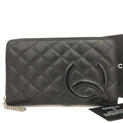 EGA CHANEL Combon Line Lambskin Zip Around Long Wallet Black/6BL0302 - image 1 of 4