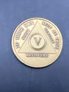 Alkoholiker 5 Jahre Genesung 5 Jahre Chip Medaillon Münze Medaille Medaille AA anonym - Bild 1 von 3