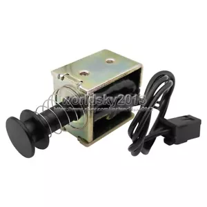 1x DC12V Push Pull Type Linear Electromagnet Solenoid Magnet DC Magnetic Plug - Picture 1 of 7