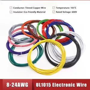 Cavo Filo Elettronico 8-24AWG UL1015 Filo Rame Stagnato 600V ALTA TEMPERATURA 105°C - Foto 1 di 14