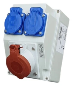 Kombi Wandsteckdose CEE 16A 5P mit 2x Schuko 230V, Stromverteiler 16A - Bild 1 von 7