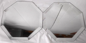 2 PartyLite 6" Beveled Glass Mirrored Candle Coasters Octagon Shape #P0175 - Picture 1 of 7