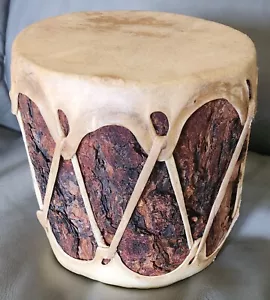 Drum Handmade Log & Rawhide - Picture 1 of 3