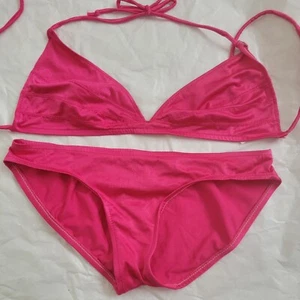 Authentic Vintage 80s High Tide Pink Bikini Jrs 11/12 Modern S - Picture 1 of 5