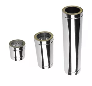 Canna fumaria/stufa camino acciaio inox doppia parete isolata tubo metallo rigido - Foto 1 di 2