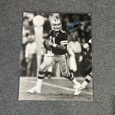 Danny White Dallas Cowboys 16x20 Signed/Inscribed Black&White Photo TRIStar Holo - Image 1 of 3