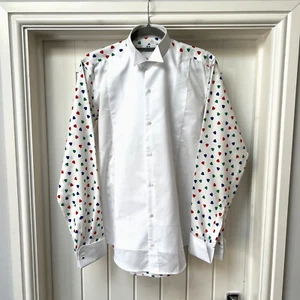 Camisa Esmoquin Frederick Theak Para Hombre Cuello 14.5 Blanca Vintage Algodón Diseño Corazón - Imagen 1 de 11