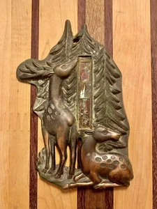 Vintage copper wall hanging plaque deer fawn rustic patina - Picture 1 of 12