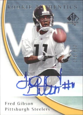 T0877 - A2829- 2005 SP Authentic #203 Fred Gibson RC Autograph/850 Rookie NM-MT - Image 1 of 2