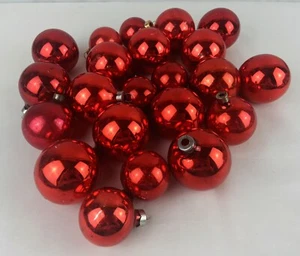 Vintage Mercury Glass Christmas Ornaments Lot Bundle 22pc Red Shiny Brite Mix - Picture 1 of 6