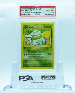 2000 POKEMON 1ST EDITION 44/102 ITALIAN BULBASAUR PSA 10 GEM-MINT POPULATION 10* - Picture 1 of 2