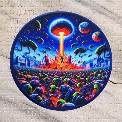 Alien Apocalypse Patch Iron-on Applique Clothing Ufo Unexplained Mysteries Space - Image 1 of 4