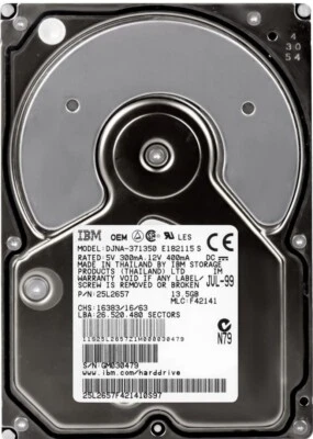 FESTPLATTE IBM DESKSTAR 22GXP DJNA-371350 25L2657 13.5GB 7200U/min 2MB ATA 3.5'' - Bild 1 von 3