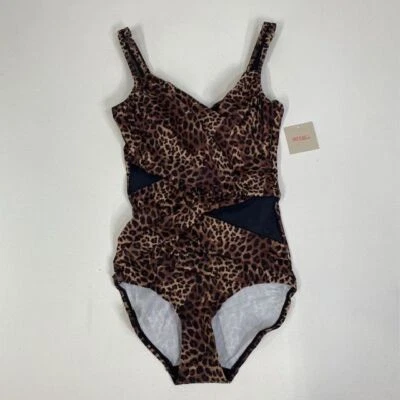 Ruby Ribbon Leopard Print One Piece Swimsuit Size 6 - Image 1 of 4