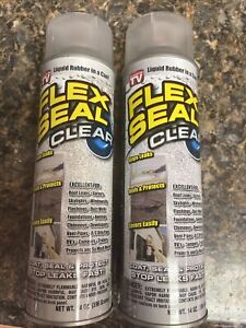 ( 2 PACK ) FLEX SEAL • Aerosol Liquid Rubber Sealant Coating, 14 oz/ea Clear NEW