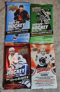 2021-22 Upper Deck 4 Pack Special - Series 1, 2 and Extended plus MVP pack - Picture 1 of 2