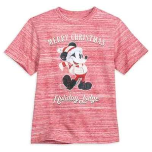 Disney Mickey Mouse Walt’s HOLIDAY LODGE Merry Christmas Adult T-Shirt 4XL NEW - Picture 1 of 2