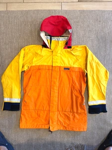 Vintage PATAGONIA Reflective Fishing Boat Waterproof Rain Hooded Jacket Medium - Picture 1 of 14